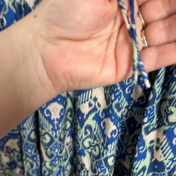 Georgie Long Sleeve Ballon Sleeve Front Tie Boho Mini Dress Size X-Small - Picture 5 of 11